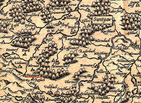 Carte du Sundgau de cette époque