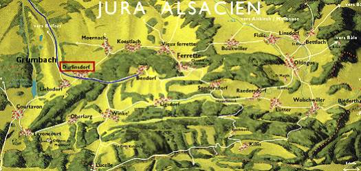 Carte montrant le relief de cette partie du Jura
